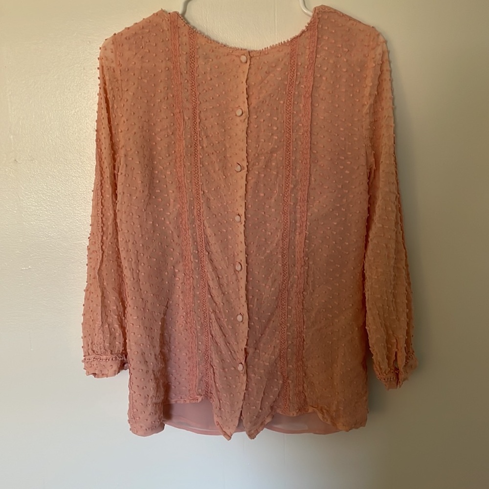 Textured Pink J. Crew Blouse - Picture 2 of 3